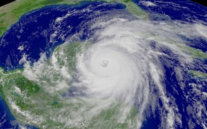 Stock photo of Hurricane Wilma. This is a GOES-12 1 km (visible imagery) NOAA satellite photograph recorded on October 20, 2005 as the category 5 hurricane passes over the Caribbean and enters the Gulf of Mexico, headed for Florida.