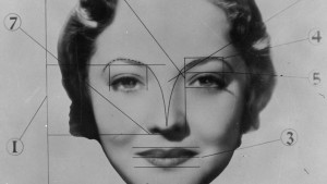 A circa 1933 portrait of American actress Sylvia Sidney (1910 - 1999), annotated to show how her face is ideally proportioned. In May 1934 Sidney's face was chosen, for its 'elliptical symmetry', as a standard for beauty, at a conference of Southern California cosmetologists, including Wally Westmore of Sydney's studio, Paramount. The 'Sidney Standard of Beauty' is intended to serve as a guide to studio make-up artists. (Photo by General Photographic Agency/Getty Images)